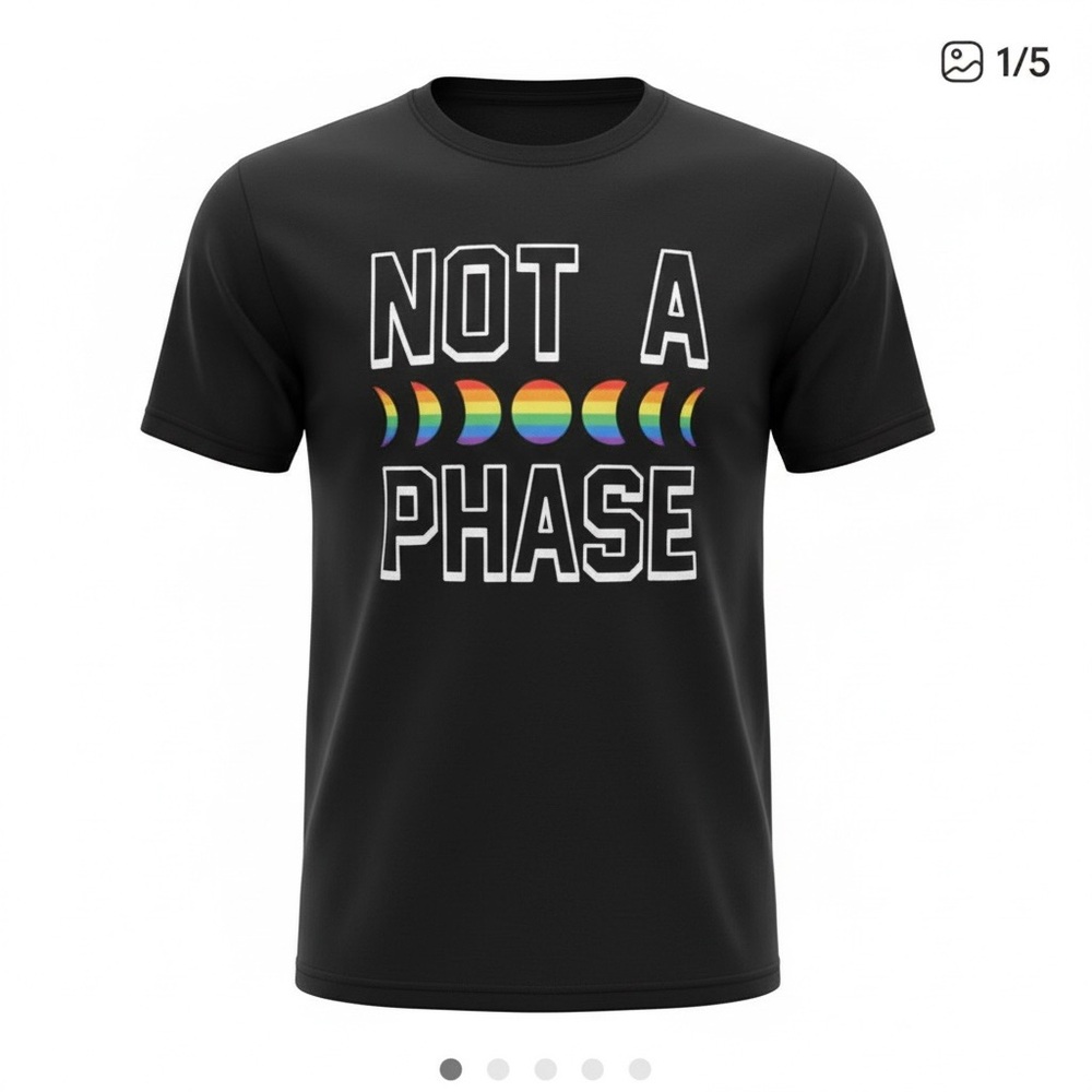 Pride Spencer’s Gifts “Not A phase” Moon T ShIrt Support Equality